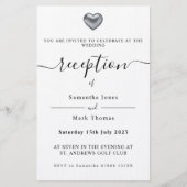 Eenvoudige, moderne, zilverhartopvang briefpapier (Voorkant)