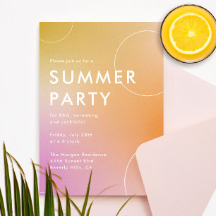 Eenvoudige moderne zomer cocktail party (roze) kaart