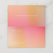 Eenvoudige Moderne Zonsondergang Ombre Trouwnaam Plaatskaartje (Buitenkant ongevouwen)