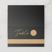 Eenvoudige Moderne Zwart en Gouden Huwelijk Plaatskaartje (Buitenkant ongevouwen)