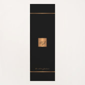 Eenvoudige moderne zwart goud chic monogrammed str yogamat (Voorkant)
