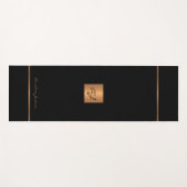 Eenvoudige moderne zwart goud chic monogrammed str yogamat (Voorkant (horizontaal))