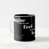 Eenvoudige moderne zwart-wit 2 getinte mok (Voorkant links)