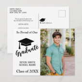 EENVOUDIGE MODERNE ZWART & WIT Aankondigingskaart (Voorkant / Achterkant)