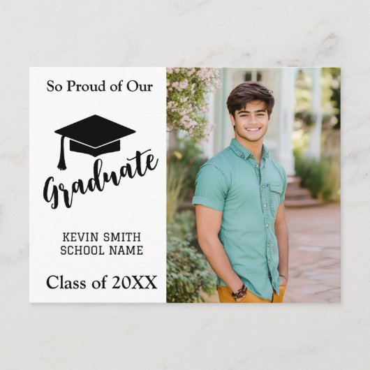 EENVOUDIGE MODERNE ZWART & WIT Aankondigingskaart (Voorkant)