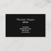 Eenvoudige moderne zwart-wit afspraakkaart visitekaartje (Achterkant)