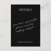 Eenvoudige Moderne Zwart-wit bruiloft Details Informatiekaartje (Voorkant)