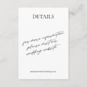 Eenvoudige Moderne Zwart-wit bruiloft Details Informatiekaartje (Voorkant)