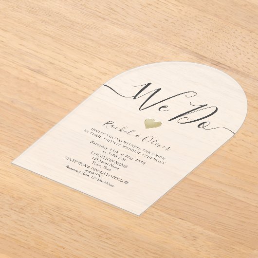 Eenvoudige moderne zwart-wit bruiloft receptie acryl uitnodigingen (Laagn)