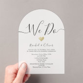 Eenvoudige moderne zwart-wit bruiloft receptie acryl uitnodigingen (Insitu (Draagbaar))