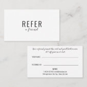 Eenvoudige moderne zwart-wit business aanbevelingskaartje (Voorkant / Achterkant)