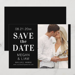 Eenvoudige moderne zwart-wit foto save the date