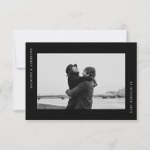 Eenvoudige Moderne Zwart Wit Huwelijk Romantische  Bedankkaart (Voorkant)