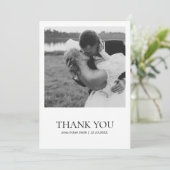 Eenvoudige moderne zwart-wit minimalistische foto bedankkaart (Staand voorkant)