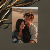 Eenvoudige moderne zwart-wit overlay foto bruiloft kaart