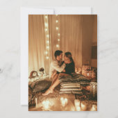 Eenvoudige moderne zwart-wit overlay foto bruiloft kaart (Achterkant)