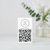 Eenvoudige moderne zwart-wit QR-code Logo rechtop Visitekaartje (Staand voorkant)