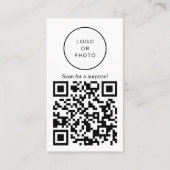 Eenvoudige moderne zwart-wit QR-code Logo rechtop Visitekaartje (Voorkant)