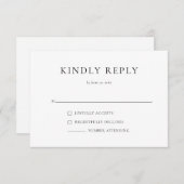 Eenvoudige moderne zwart-wit RSVP antwoord Kaart (Voorkant / Achterkant)
