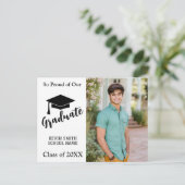 EENVOUDIGE MODERNE ZWART-WITTE AANKONDIGINGSANSICH AANKONDIGINGSKAART (Staand voorkant)