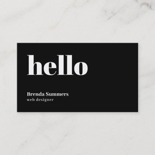 Eenvoudige moderne zwart-witte achtergrond QR-code Visitekaartje (Voorkant)