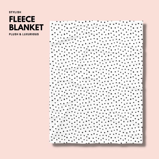 Eenvoudige moderne zwart-witte polka dot fleece deken
