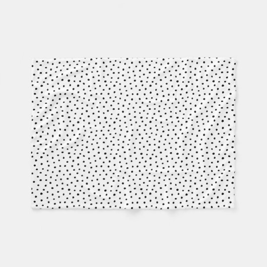 Eenvoudige moderne zwart-witte polka dot fleece deken (Voorkant (Horizontaal))