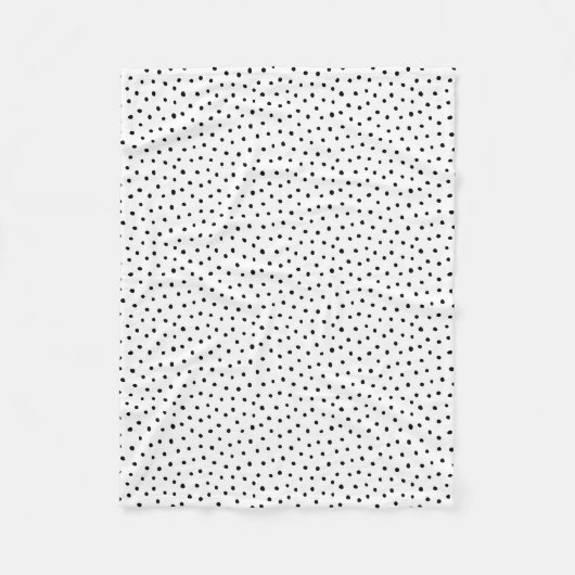 Eenvoudige moderne zwart-witte polka dot fleece deken (Voorkant)