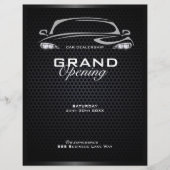 Eenvoudige moderne zwarte autohandel grand opening flyer (Voorkant)