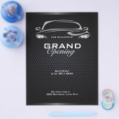 Eenvoudige moderne zwarte autohandel grand opening flyer (Enkel)