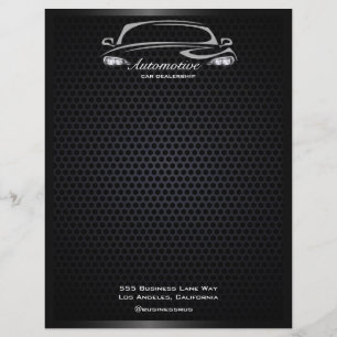 Eenvoudige moderne zwarte autohandel grand opening flyer