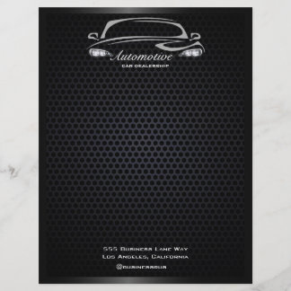 Eenvoudige moderne zwarte autohandel grand opening flyer