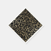 Eenvoudige moderne zwarte chique faux gouden cheet servet (Hoek)