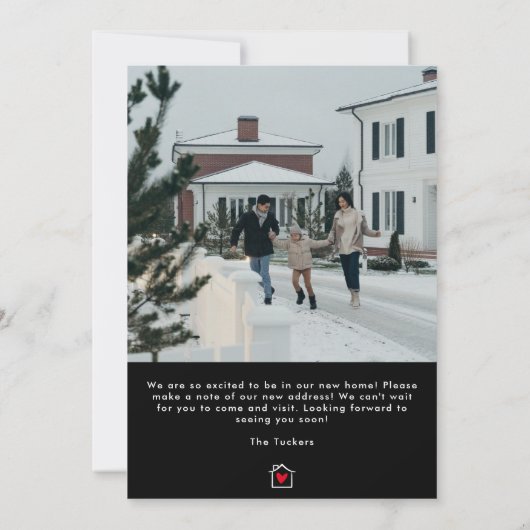 Eenvoudige, moderne, zwarte en witte aankondiging (Achterkant)