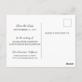 Eenvoudige, moderne zwarte en witte foto, bespaart briefkaart (Achterkant)