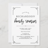 Eenvoudige moderne, zwarte en witte gezinsherenigi kaart (Voorkant)