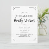 Eenvoudige moderne, zwarte en witte gezinsherenigi kaart (Staand voorkant)