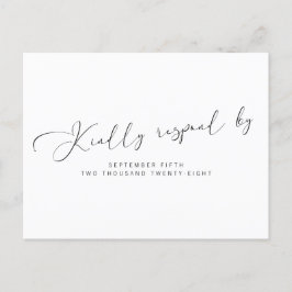 Eenvoudige Moderne Zwarte en Witte Kalligrafie RSV Uitnodiging Briefkaart