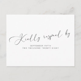 Eenvoudige moderne zwarte en witte kalligrafie RSV Uitnodiging Briefkaart