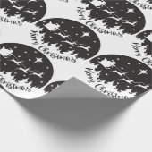 Eenvoudige, moderne zwarte en witte kerst cadeaupapier (Hoek)