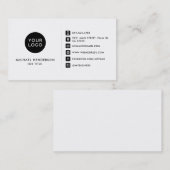 Eenvoudige, moderne zwarte en witte Logo en social Visitekaartje (Voorkant / Achterkant)