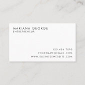 Eenvoudige Moderne Zwarte en Witte Manuscript Naam Visitekaartje (Achterkant)