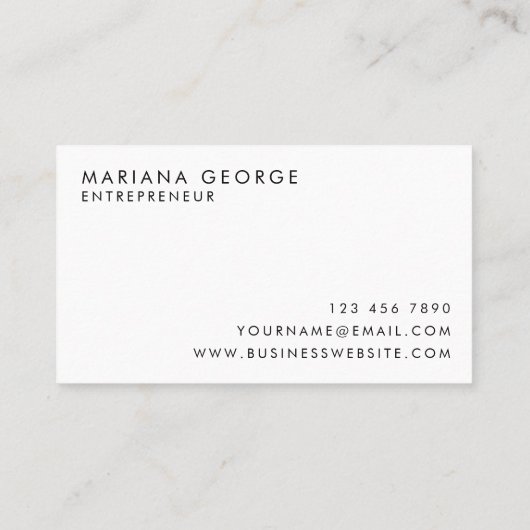 Eenvoudige Moderne Zwarte en Witte Manuscript Naam Visitekaartje (Achterkant)