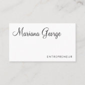 Eenvoudige Moderne Zwarte en Witte Manuscript Naam Visitekaartje (Voorkant)