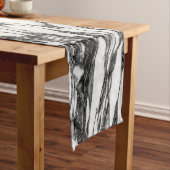 Eenvoudige moderne zwarte en witte marmer korte tafelloper (Voorbeeld)