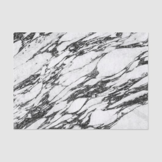 Eenvoudige moderne zwarte en witte marmer tissuepapier (Voorkant)