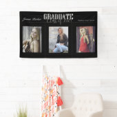 Eenvoudige moderne zwarte foto afstudeerfeestbanne spandoek (Insitu)