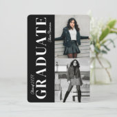 Eenvoudige Moderne Zwarte Foto Collage Afstudeerfe Kaart (Staand voorkant)