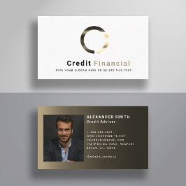 Eenvoudige, moderne zwarte Gold-creditfoto - Profe Visitekaartje