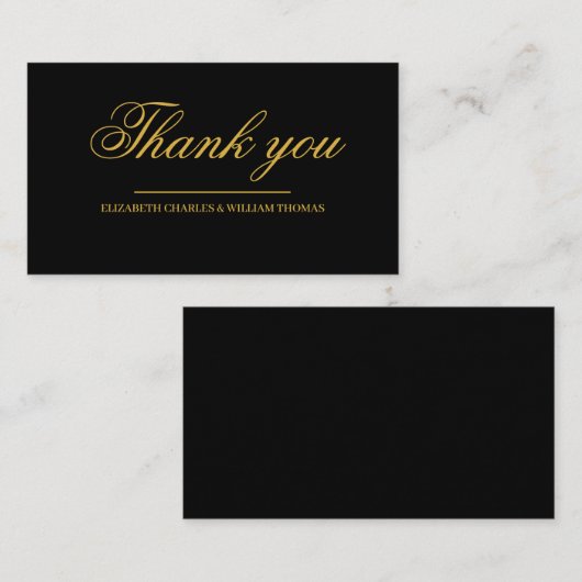 Eenvoudige moderne zwarte & gouden bruiloft Hartel Informatiekaartje (Voorkant / Achterkant)